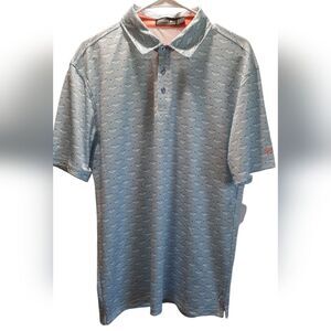 DVISION Shirt Mens Large Blue Geometric Golf Sport Athleisure Outdoor Preppy